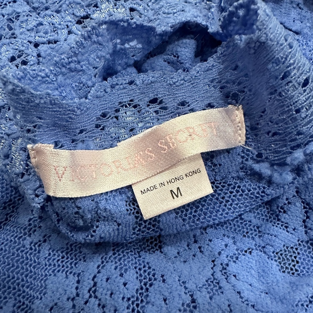 Victoria’s Secret Blue Floral Lace Bodycon Mini Dress - Picture 2 of 4